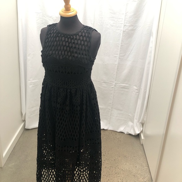 SHEIKE Midi Black Dress Size 8 - Picture 3 of 4